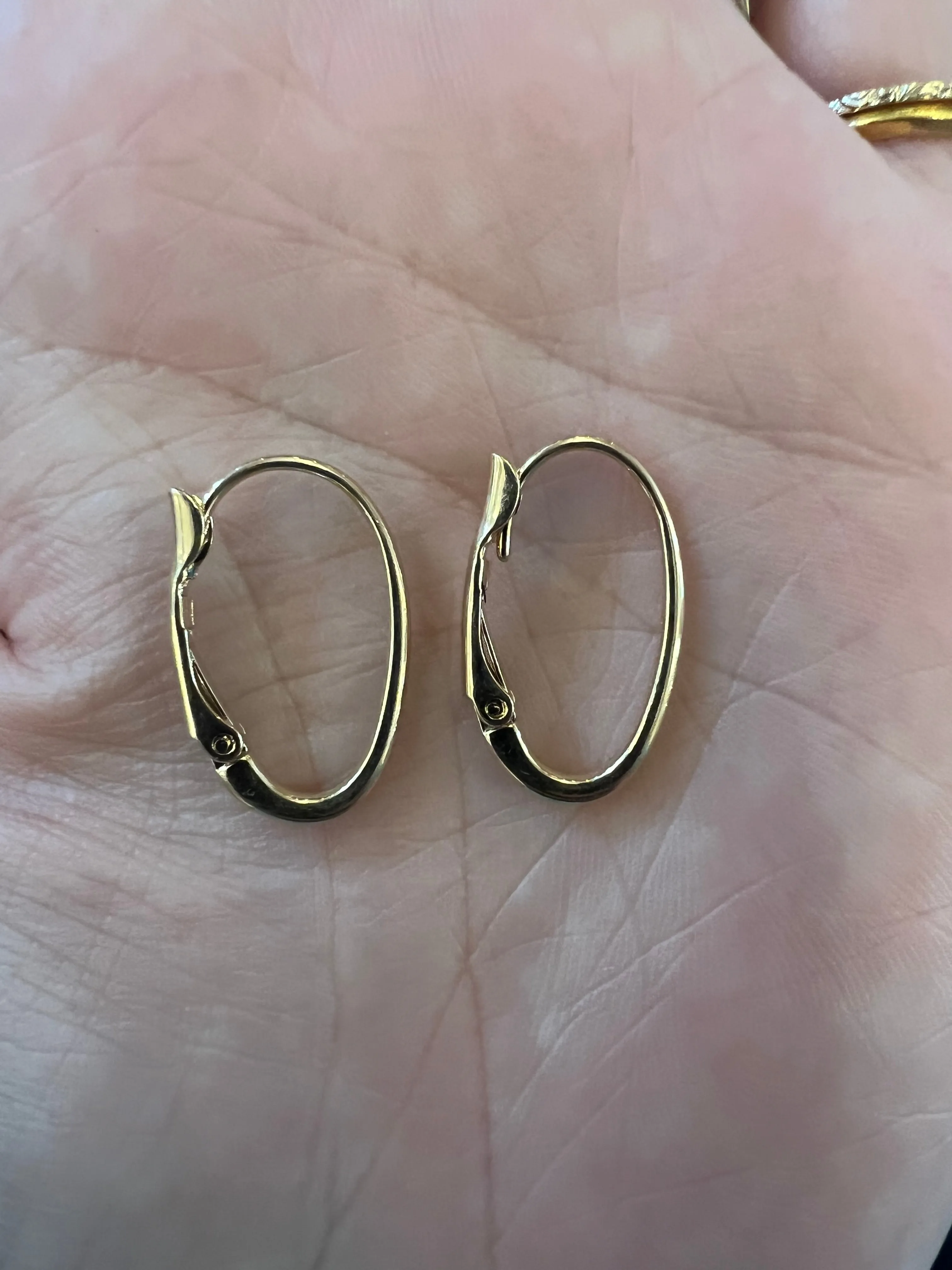 18k Gold Filled Simple Oval Thin Hoops