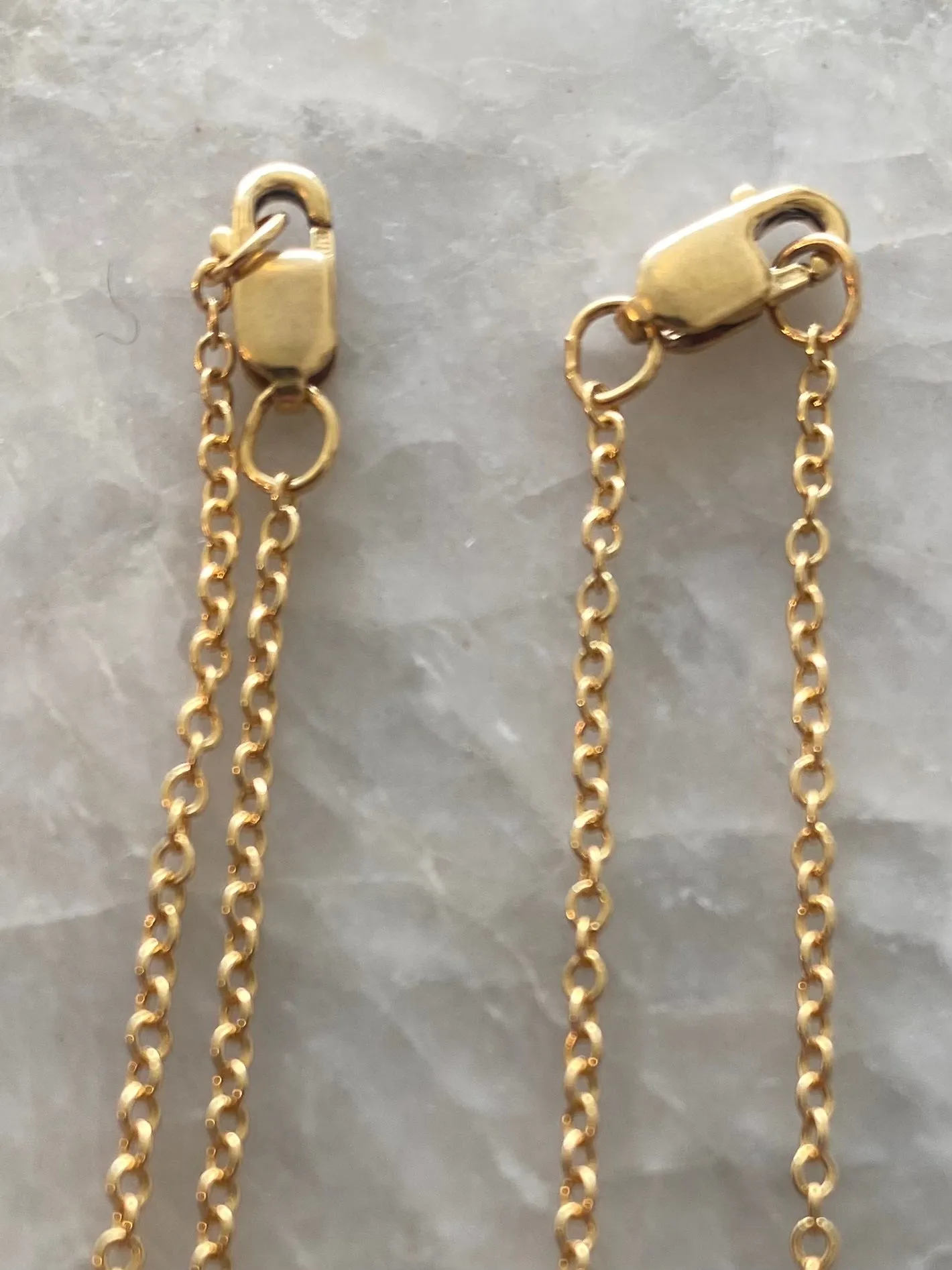 24" 18k Gold Filled on White Brass Chain Necklace with Lobster Clasp