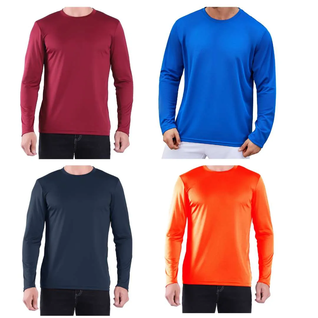 4 Pack Men’s Performance Long Sleeve T-Shirt