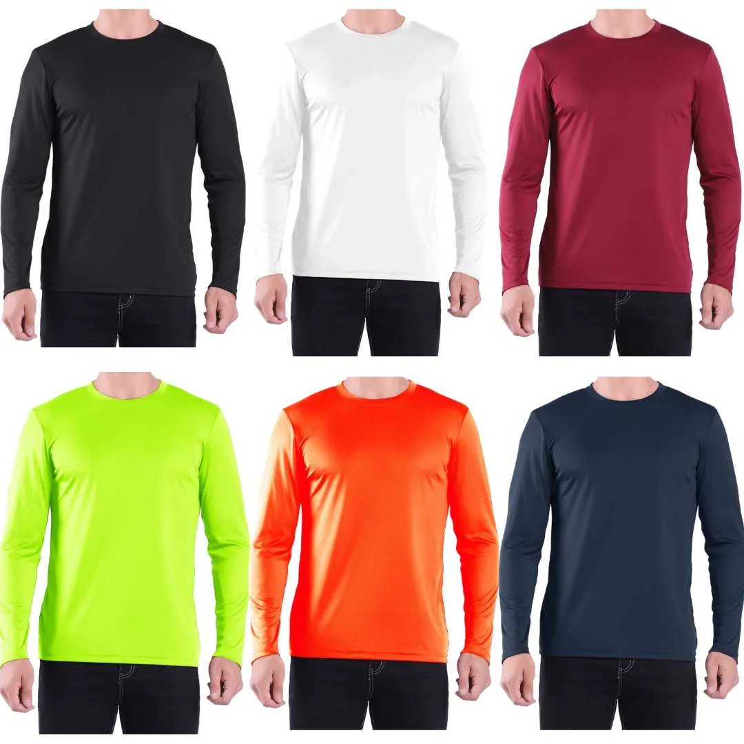 4 Pack Men’s Performance Long Sleeve T-Shirt