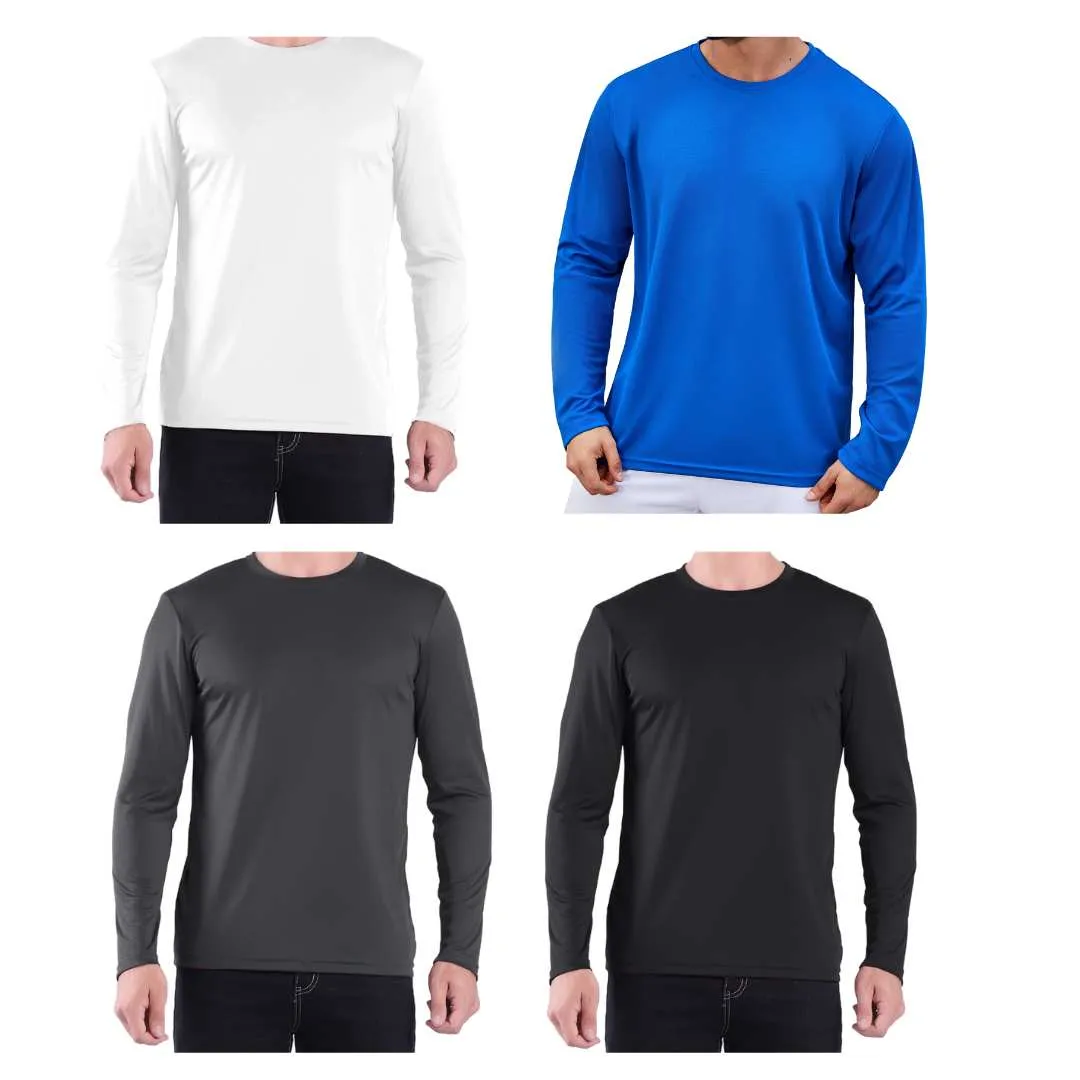 4 Pack Men’s Performance Long Sleeve T-Shirt