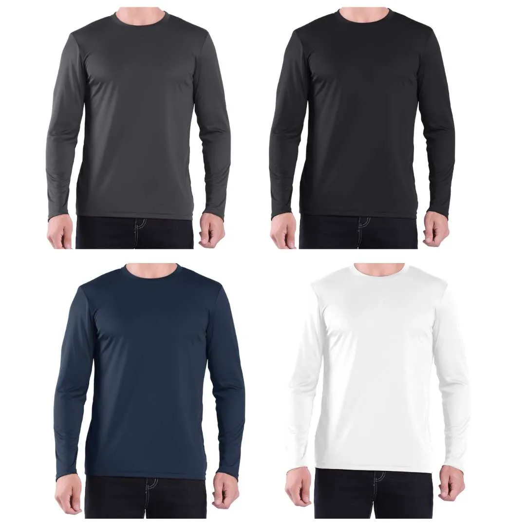 4 Pack Men’s Performance Long Sleeve T-Shirt