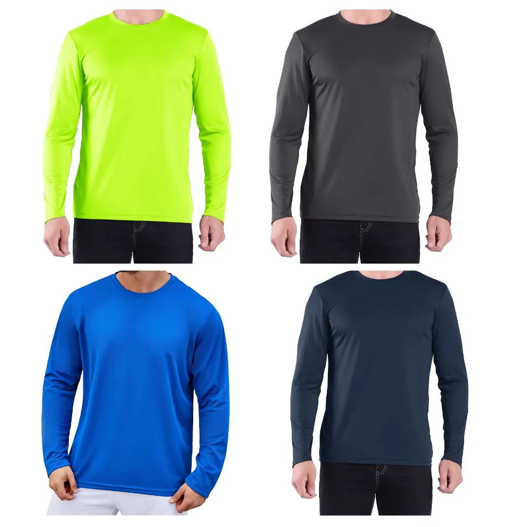 4 Pack Men’s Performance Long Sleeve T-Shirt