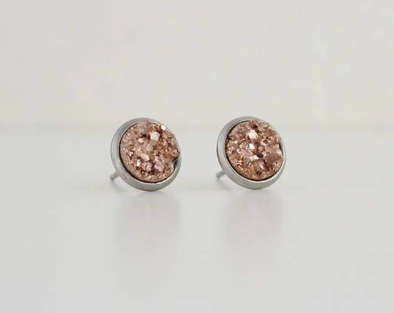 A Tea Leaf Jewelry - Copper Druzy Earrings