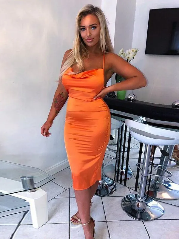 A&A Silk bodycon midi dress