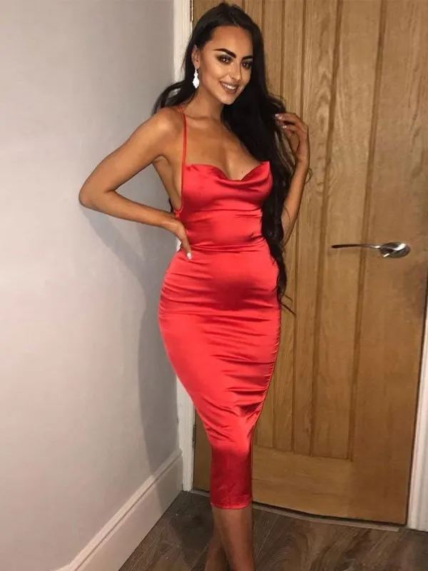 A&A Silk bodycon midi dress