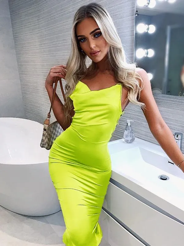 A&A Silk bodycon midi dress