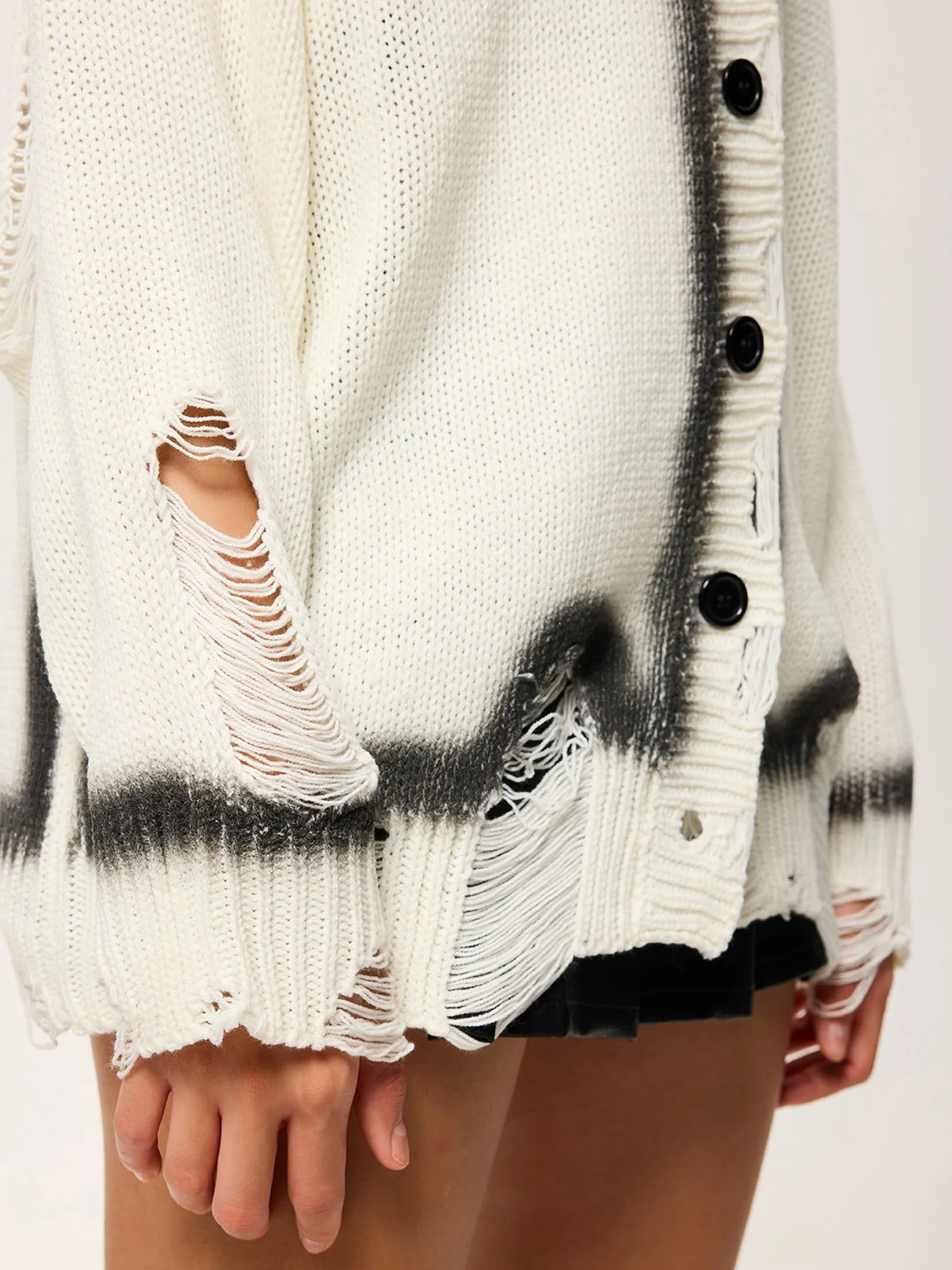 Aelfric Eden Distressed Print Cardigan
