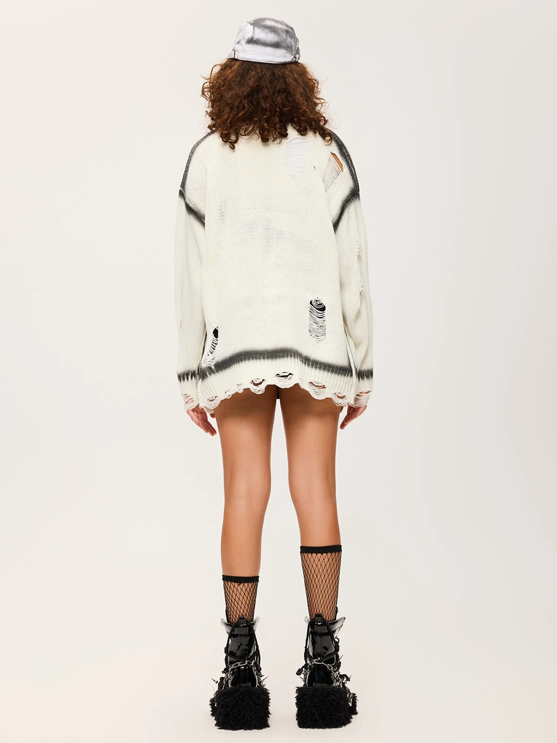Aelfric Eden Distressed Print Cardigan