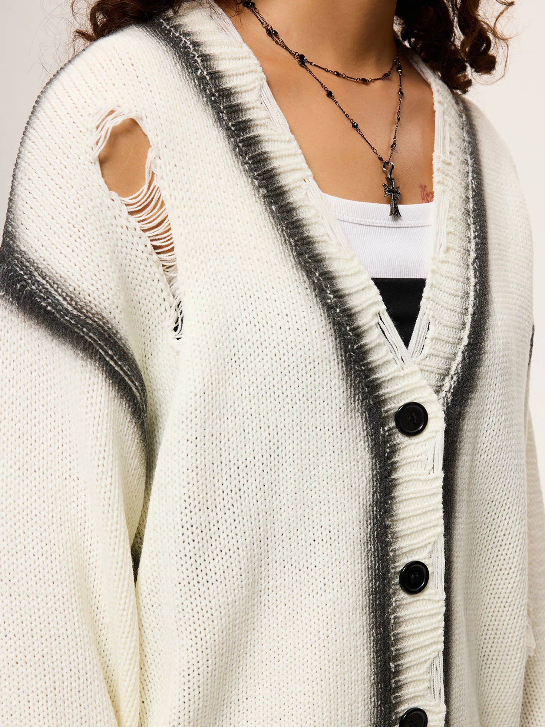 Aelfric Eden Distressed Print Cardigan