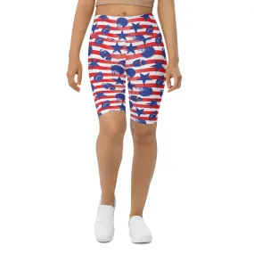 American Football Pattern Biker Shorts