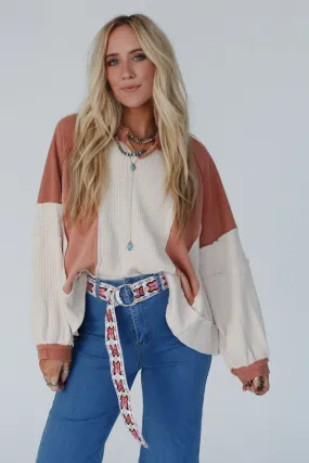 Ashley Color Block Top - Orange