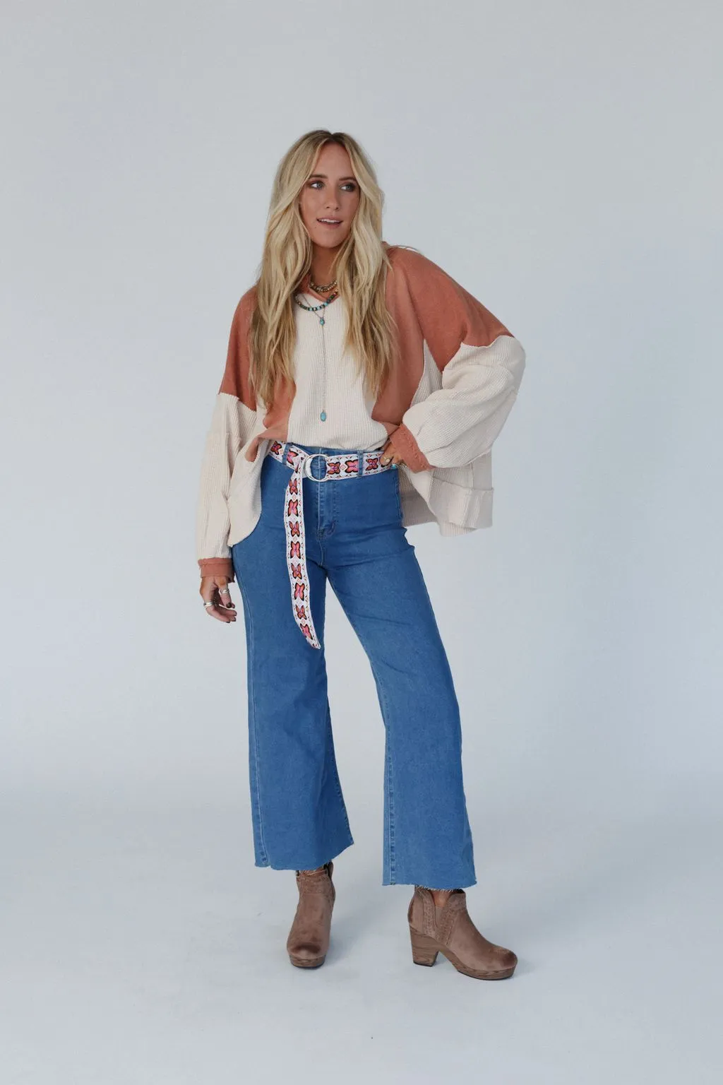 Ashley Color Block Top - Orange