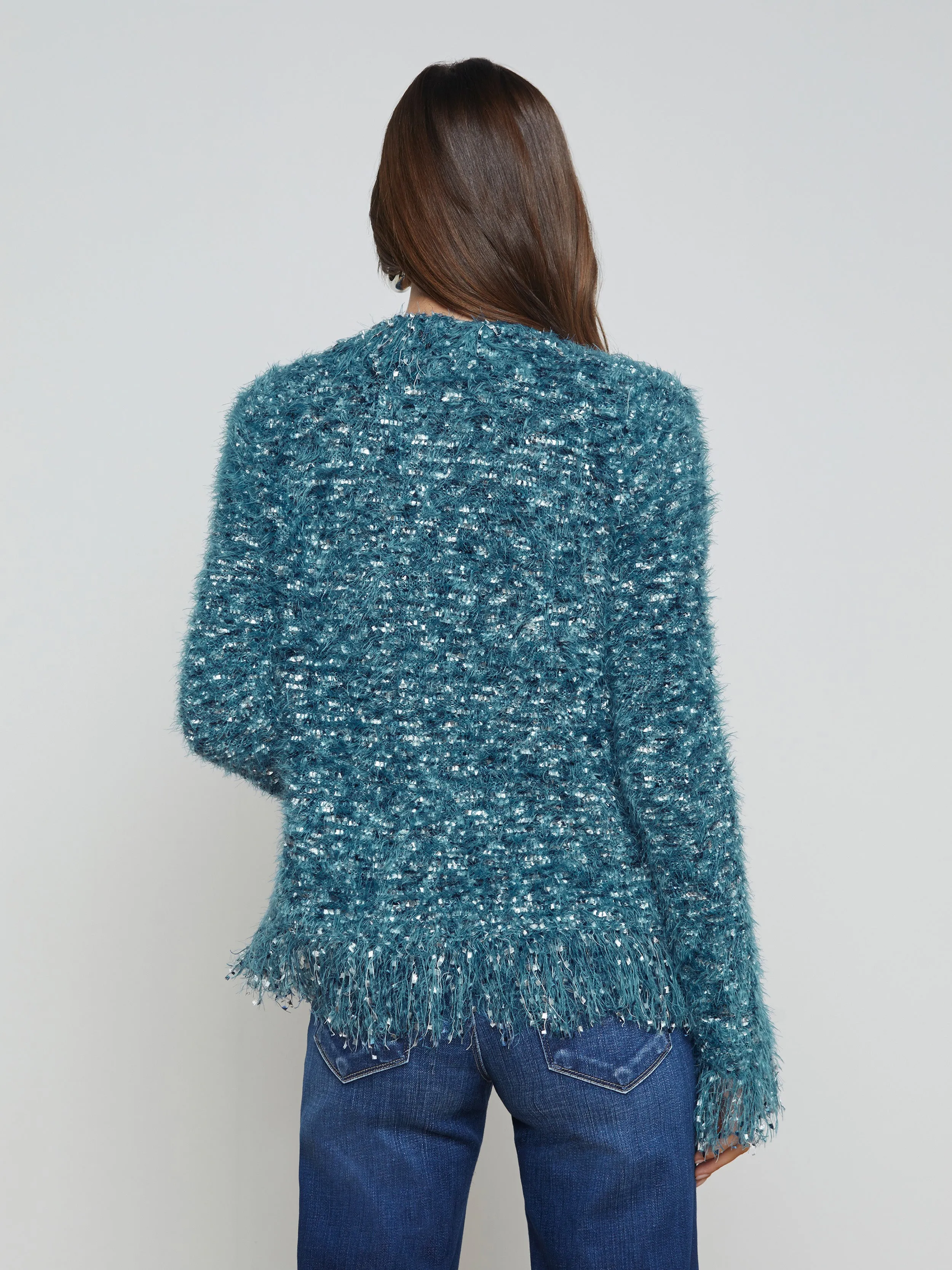 Azure Fringe Cardigan Blazer
