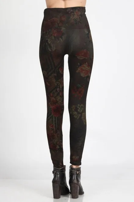B4292P High Waist Full Length Legging Victorian Garden