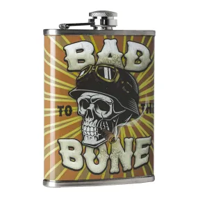 Bad to the Bone Stainless Steel 8 oz Liquor Flask
