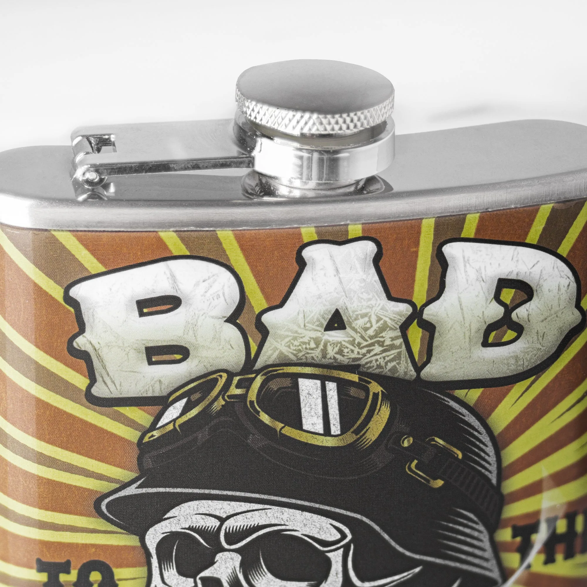 Bad to the Bone Stainless Steel 8 oz Liquor Flask