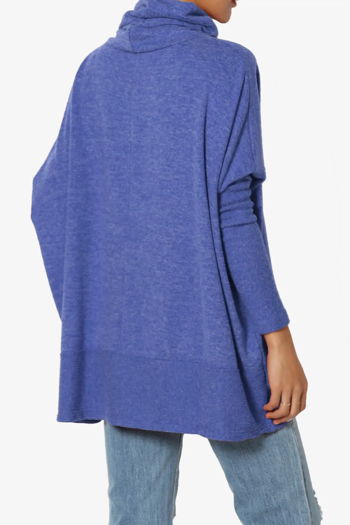 Barclay Slouchy Cowl Neck Melange Knit Oversized Sweater