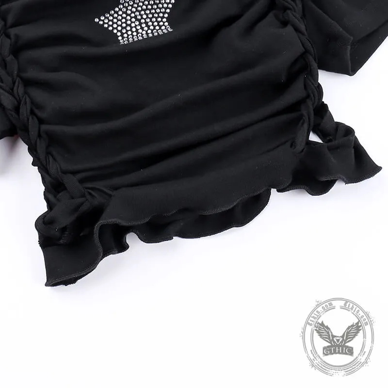Black Diamond Star Side Cutout T-Shirt