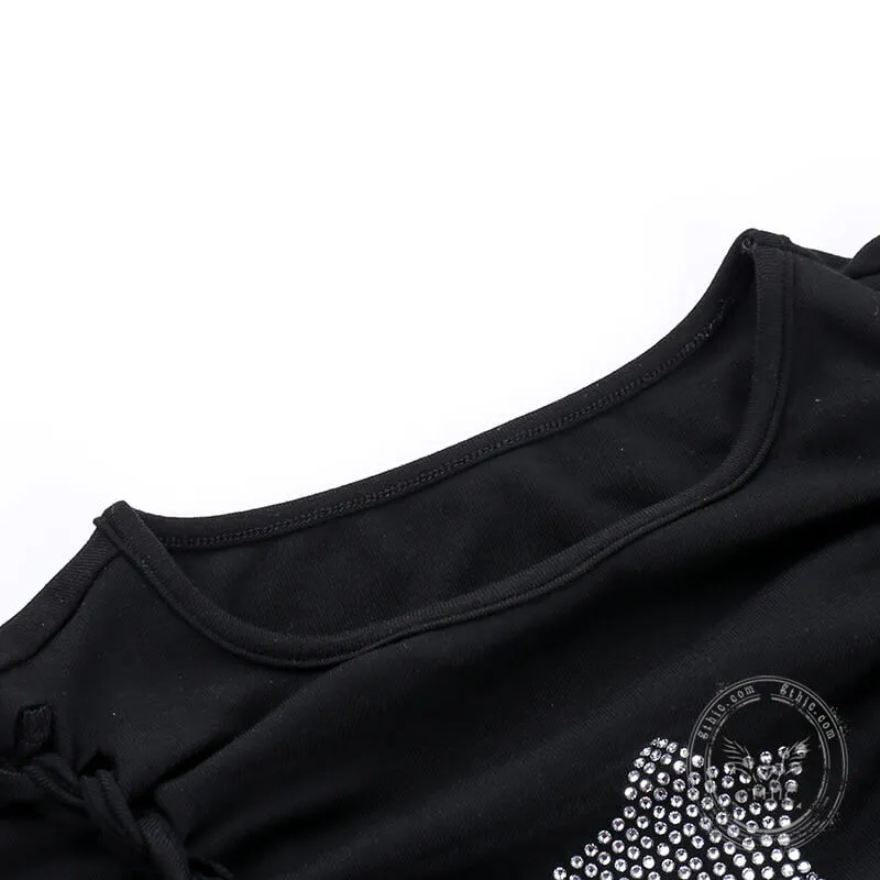 Black Diamond Star Side Cutout T-Shirt