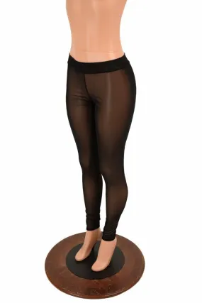 Black Mesh Midrise Leggings