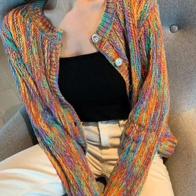 Colorful Knit Cardigan