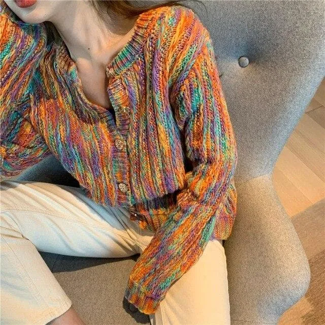 Colorful Knit Cardigan