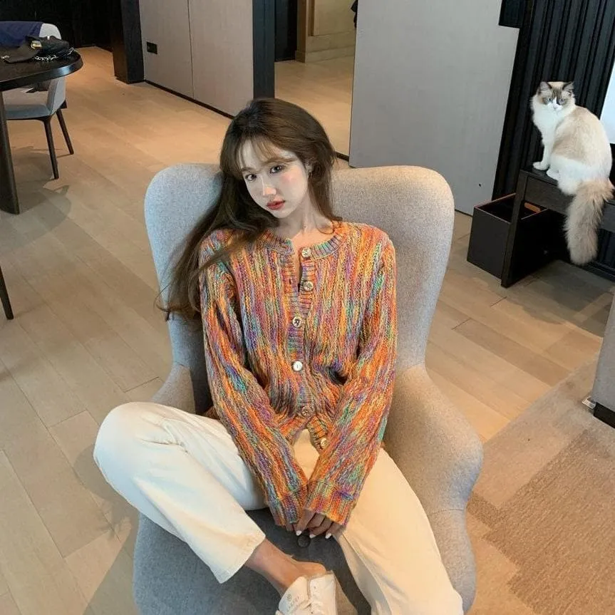 Colorful Knit Cardigan