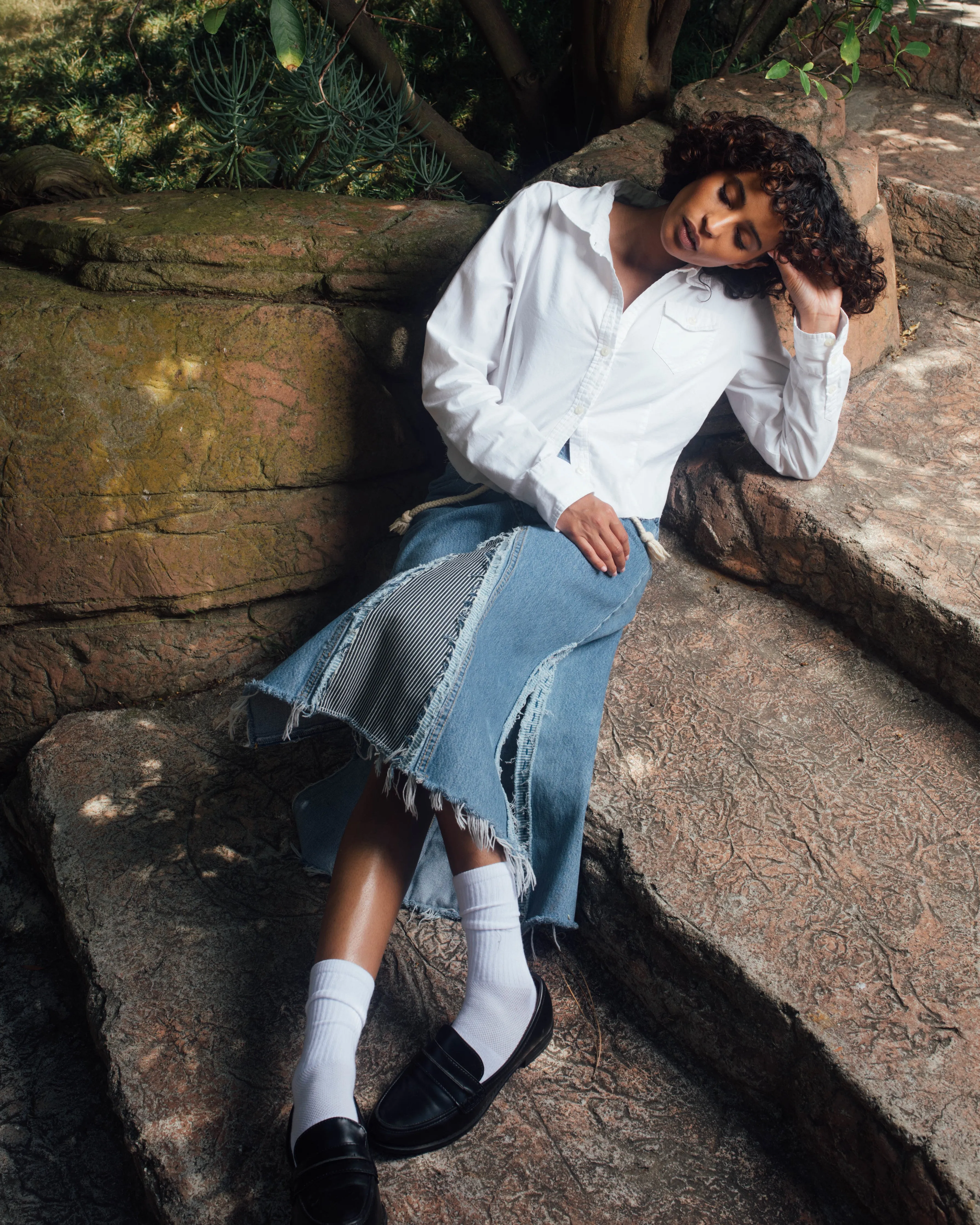Conductor's Denim Maxi Skirt