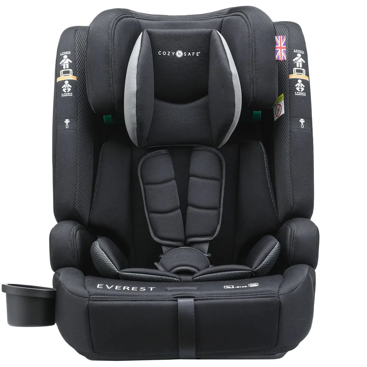 Cozy N Safe Everest i-Size 76-150cm Child Car Seat- Onyx