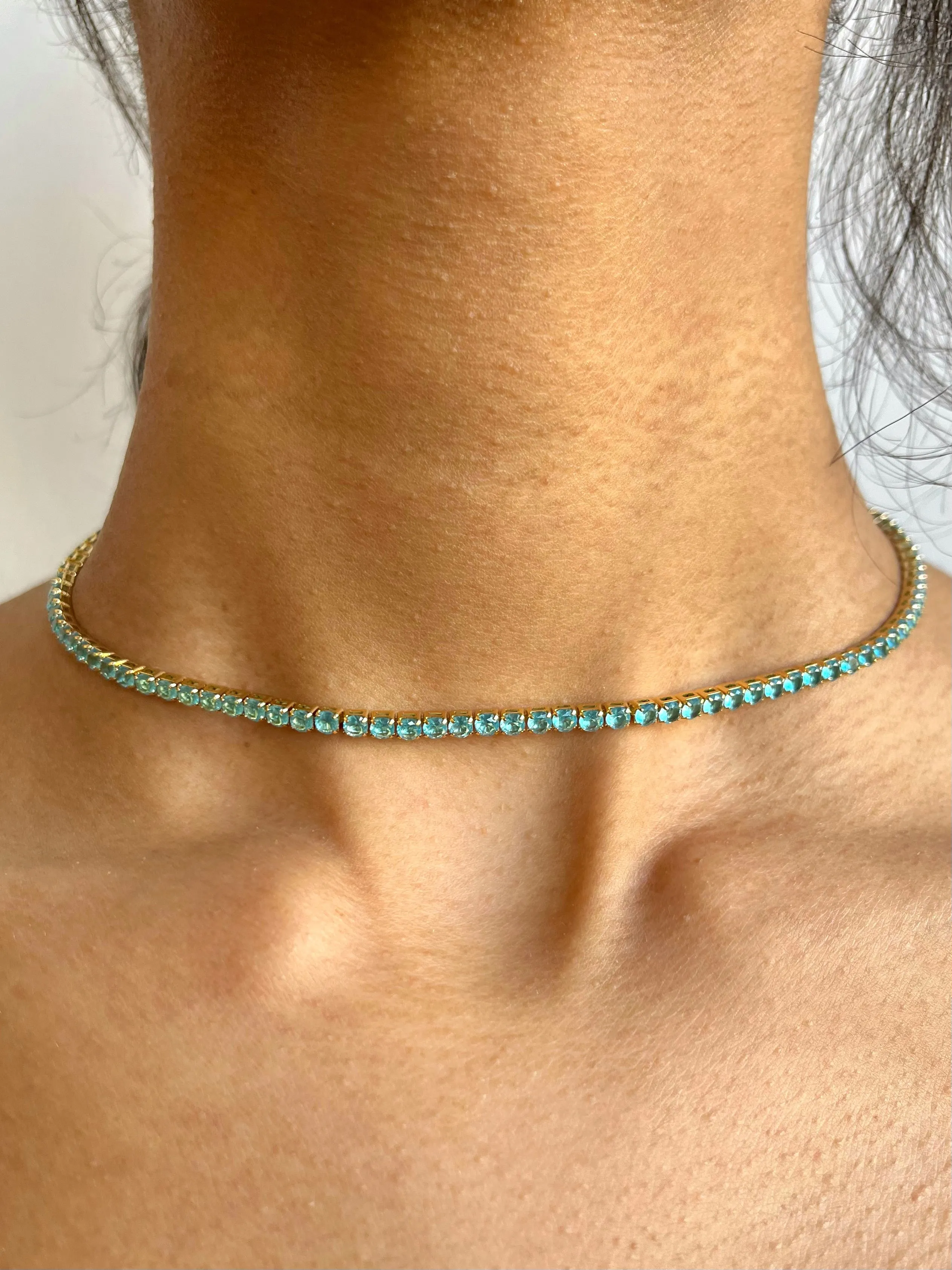 Cubia Zirconia (CZ) Thin Tennis Necklaces