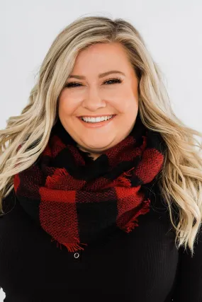 Cute & Comfy Infinity Scarf- Buffalo Plaid
