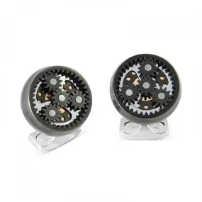 Deakin & Francis Sun & Planet Gear Cufflinks – Gunmetal Black