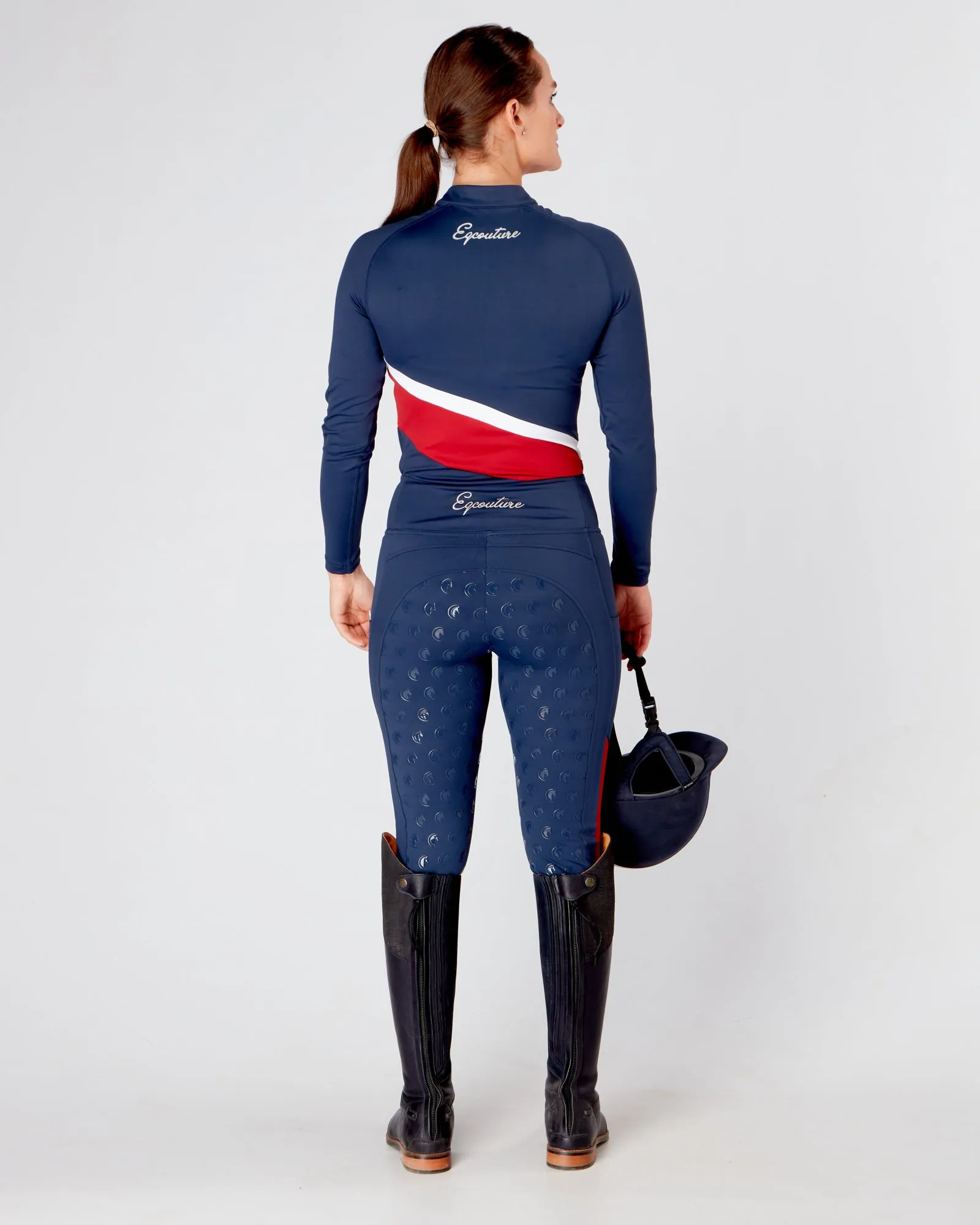 EQC TEAM Equestrian Technical Base Layer - NAVY/RED/WHITE