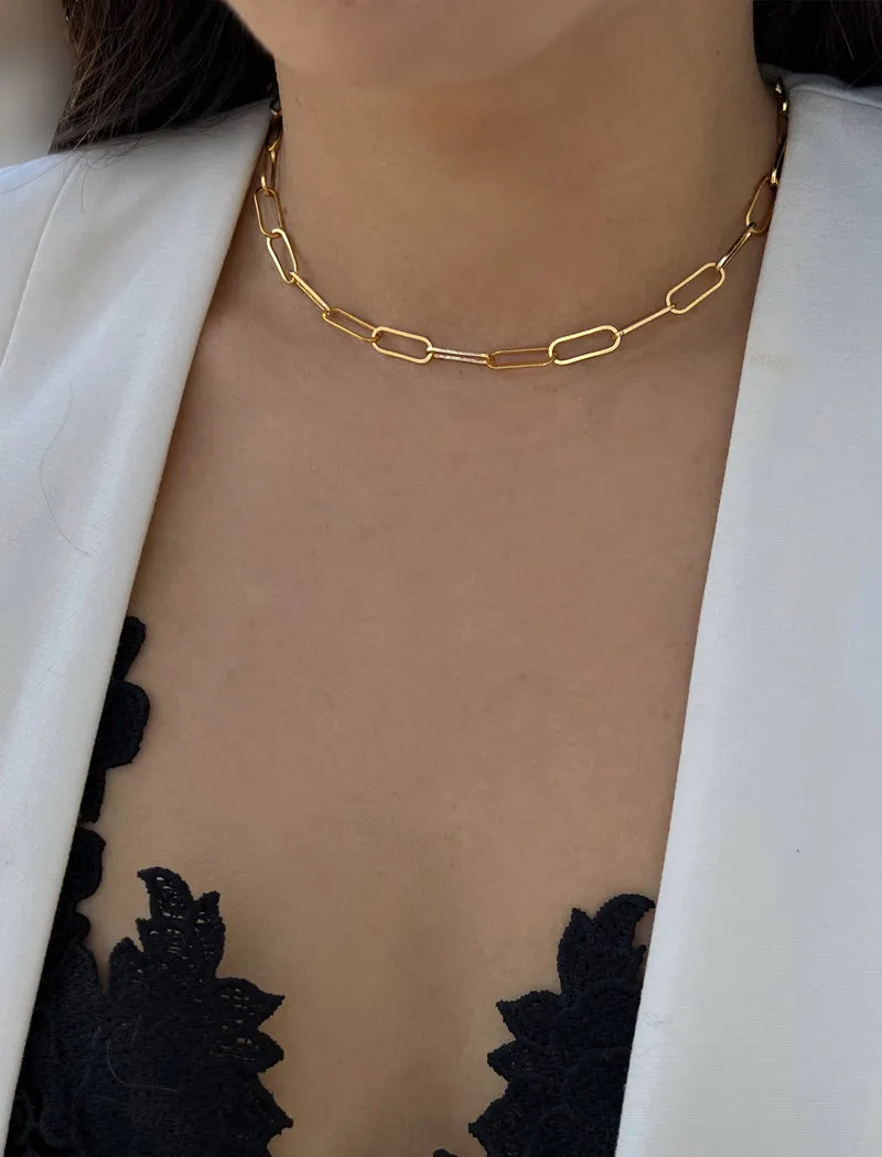 ESSENTIAL Large 15mm Link Chain Necklace | 18K Gold Over Sterling Silver