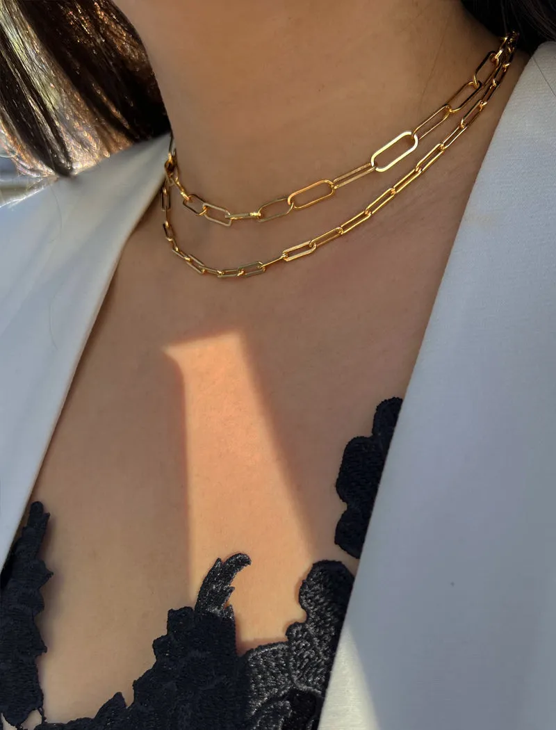 ESSENTIAL Large 15mm Link Chain Necklace | 18K Gold Over Sterling Silver
