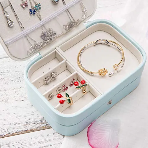 Faux Leather 2 Layers Jewelry Display Case