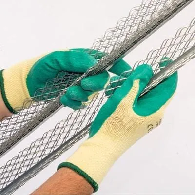 Green Heavy Duty Latex Coated Work Gloves - Large