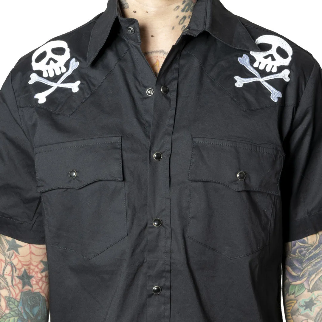 Harlock Skull X Bones Western Shirt