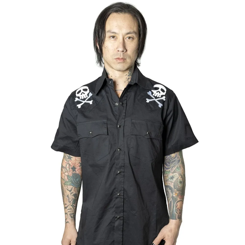 Harlock Skull X Bones Western Shirt