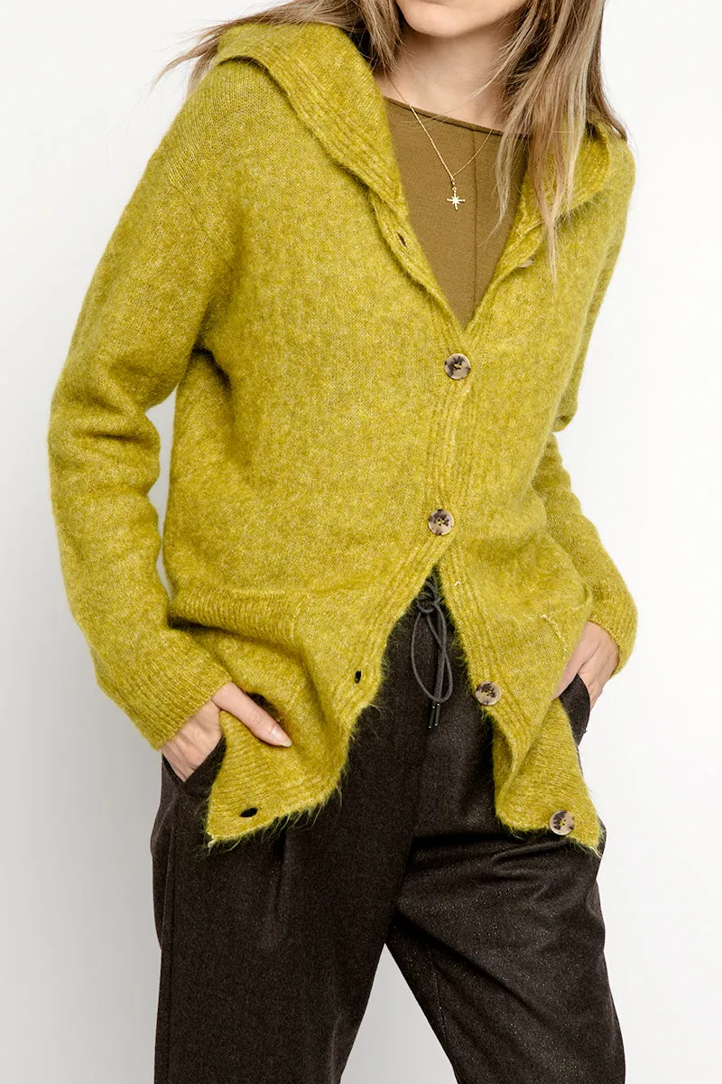 Hooded Cardigan in Cactus