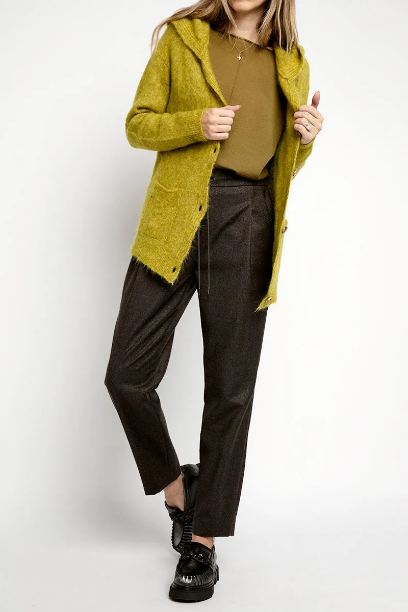 Hooded Cardigan in Cactus