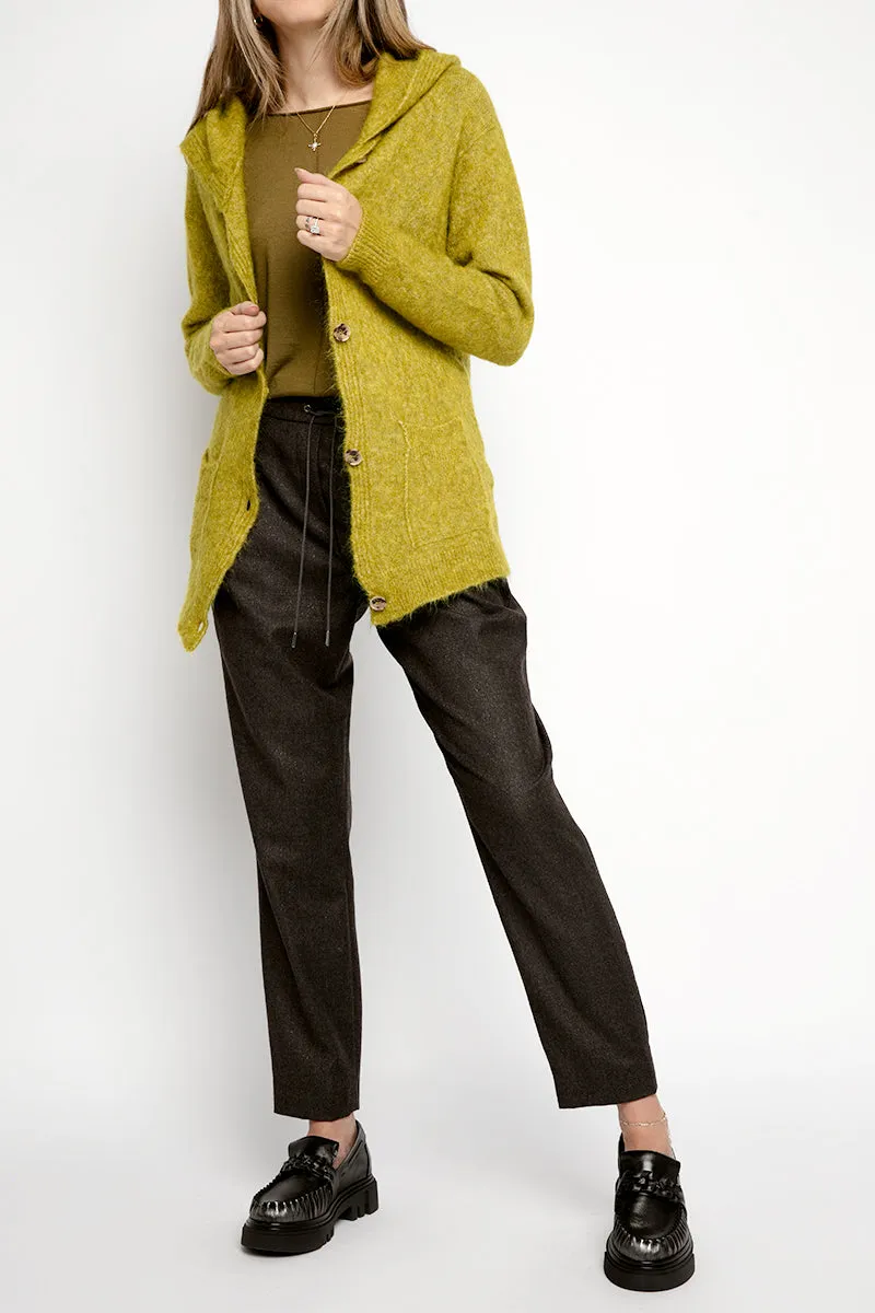 Hooded Cardigan in Cactus