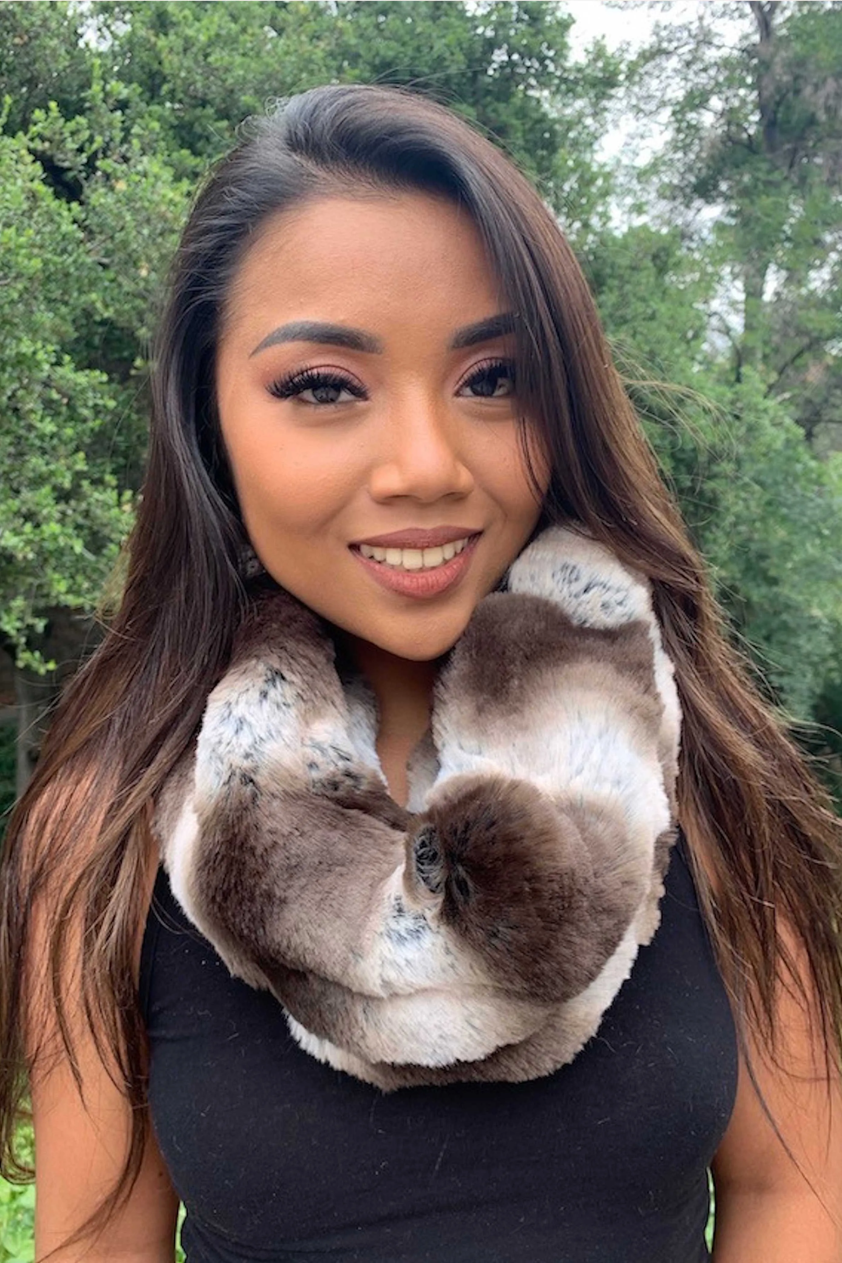 Infinity Scarf in Faux Chinchilla "Various Colors" or Custom Color