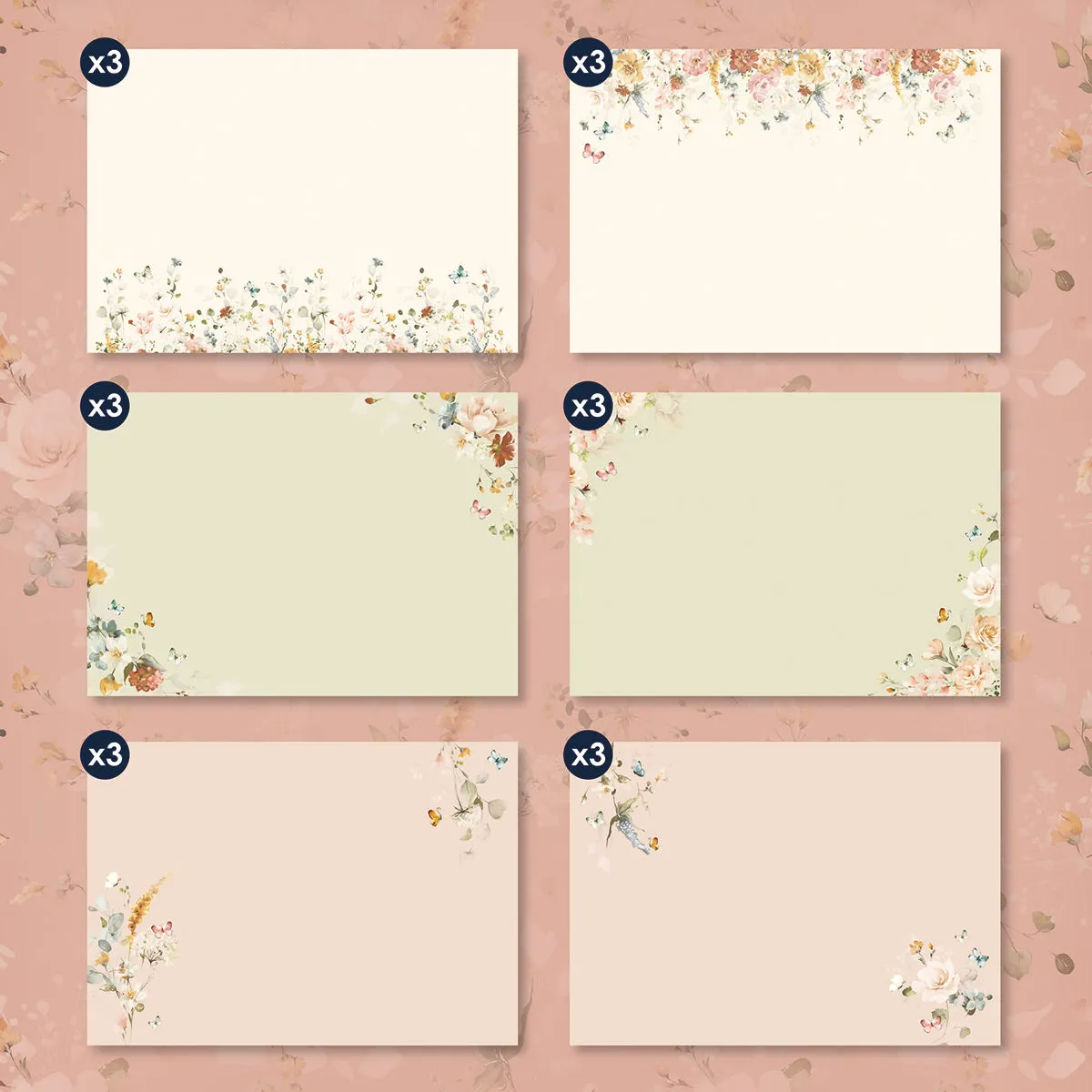 Kanban Crafts Pretty Petals Insert Papers, 18 sheets