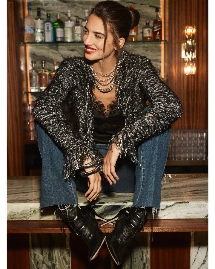 L'Agence Azure Knit Cardigan Blazer