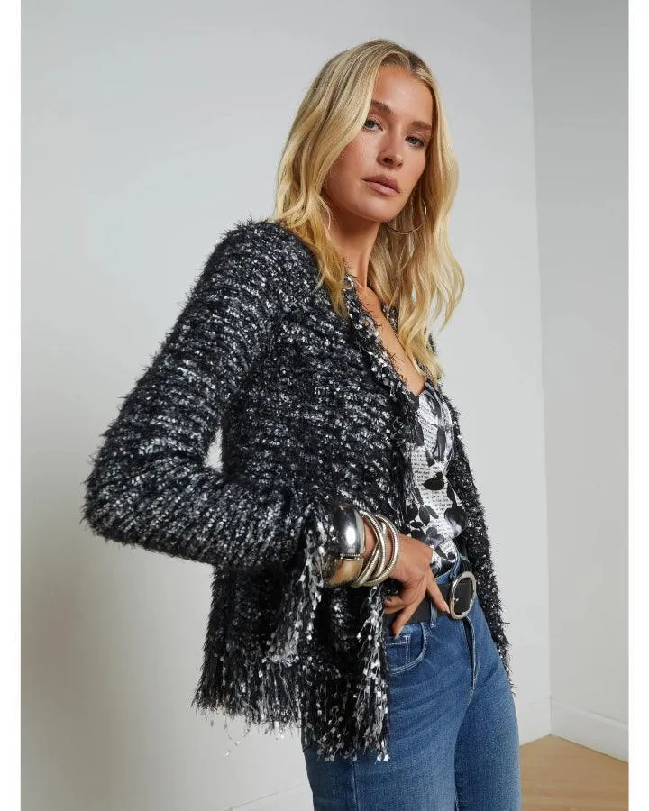 L'Agence Azure Knit Cardigan Blazer