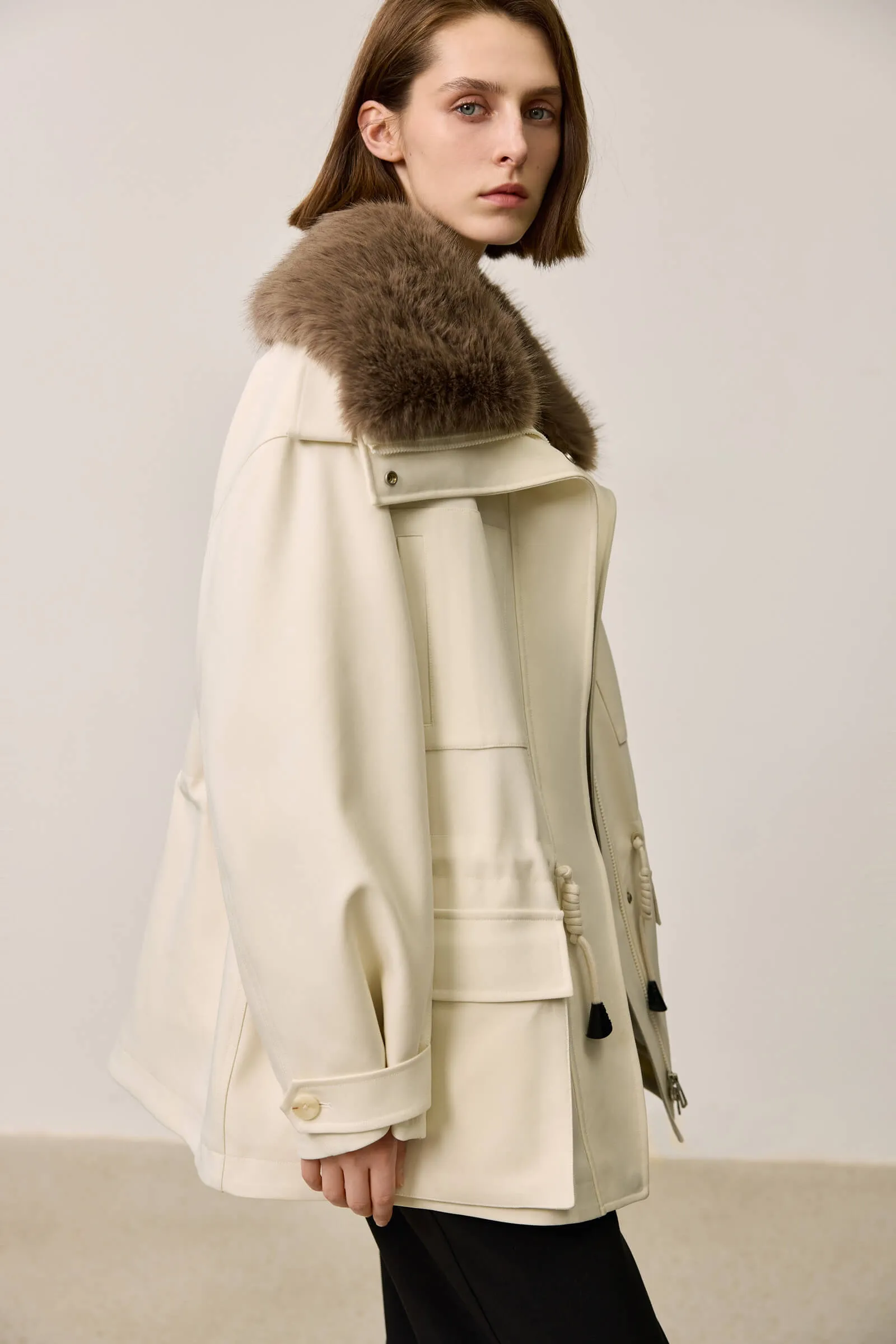 LILY Lightweight Faux Fur Trim Down Parka