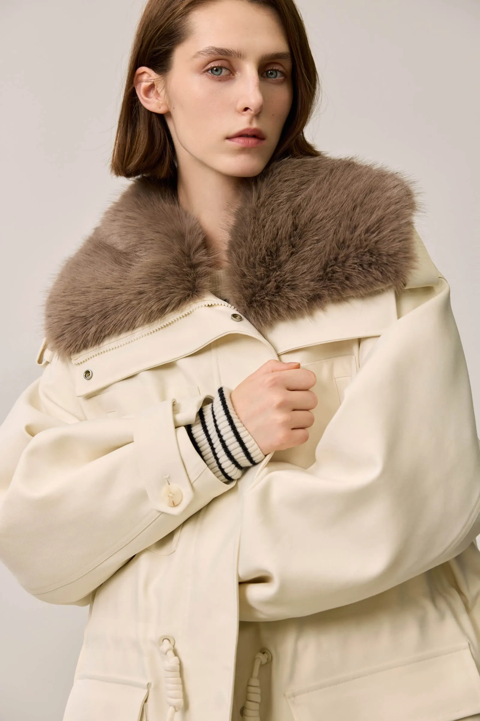 LILY Lightweight Faux Fur Trim Down Parka