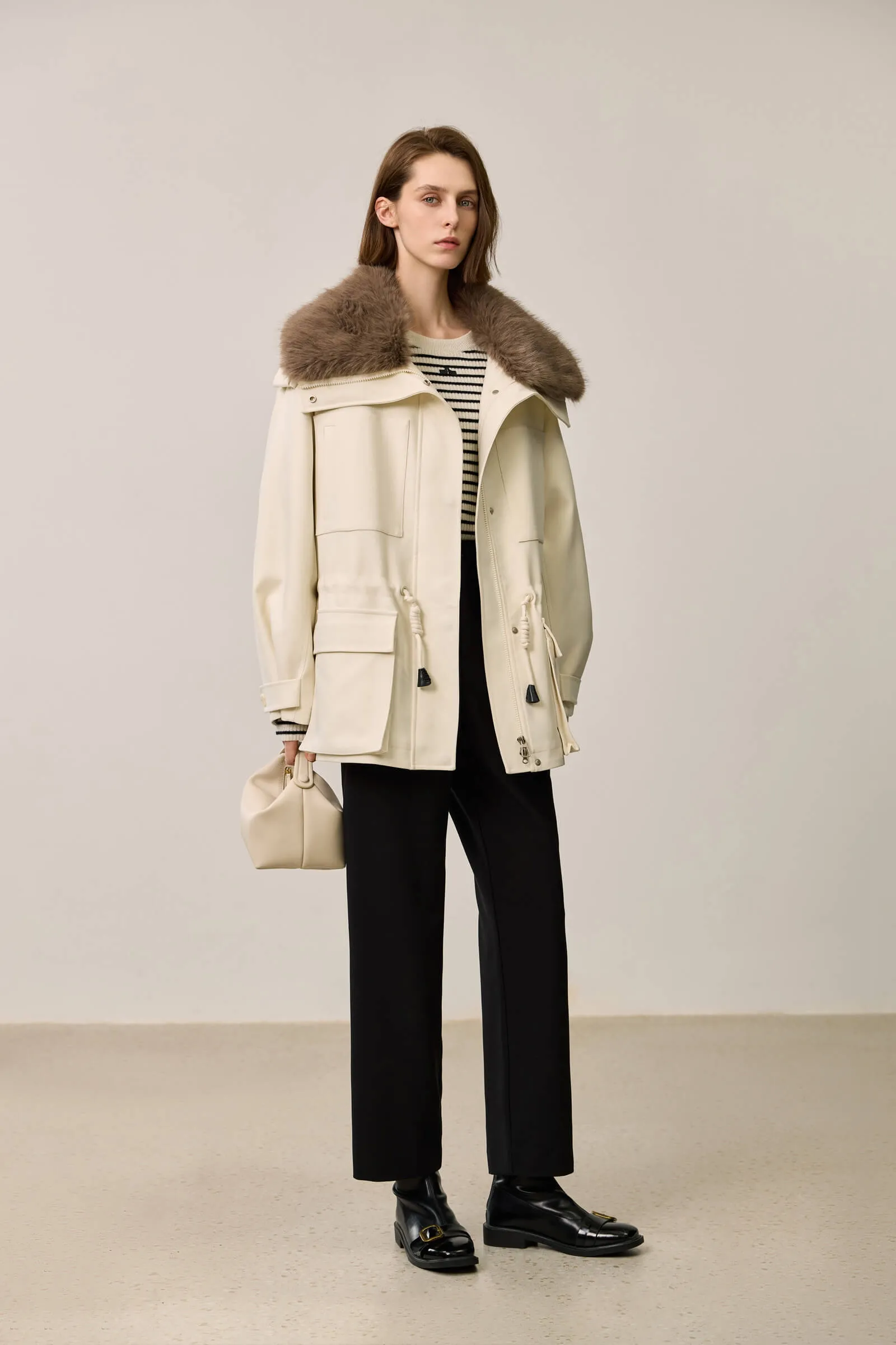 LILY Lightweight Faux Fur Trim Down Parka